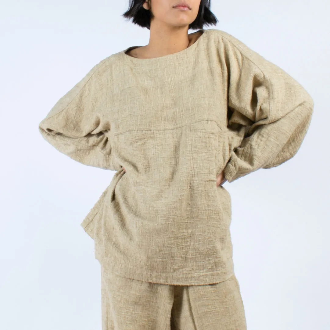 1980's Issey Miyake Textured Cotton Tunic & Pants Outfit Size Medium