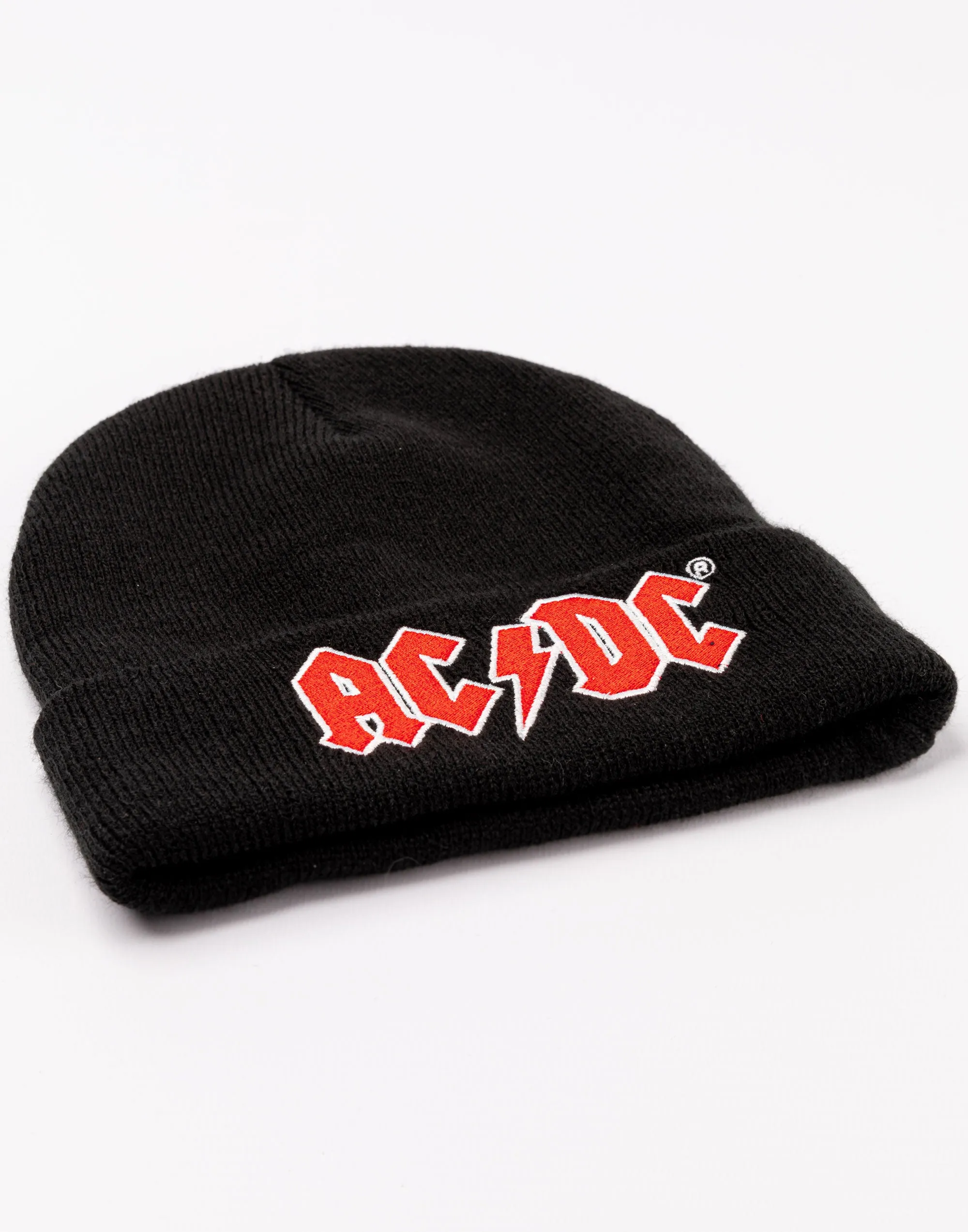 AC/DC Red Logo Band Beanie Black