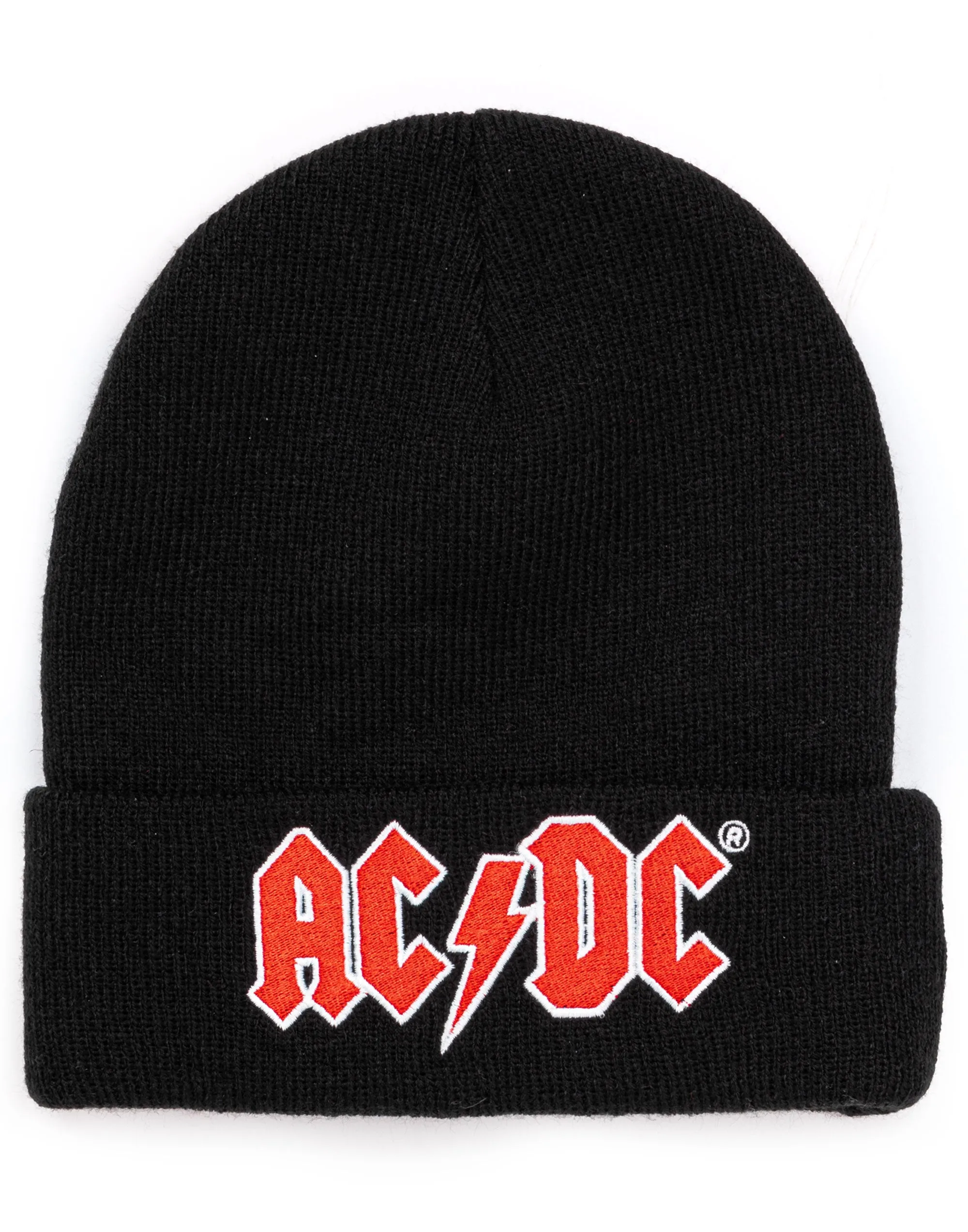 AC/DC Red Logo Band Beanie Black