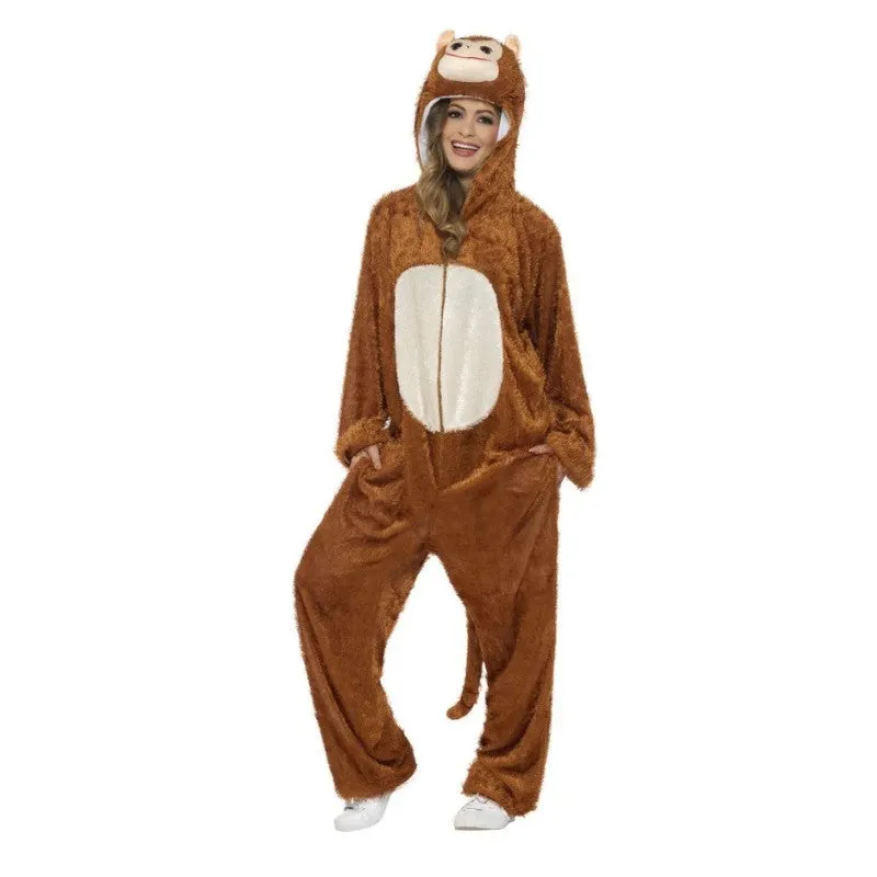 Adult Monkey All in One Hooded Costume