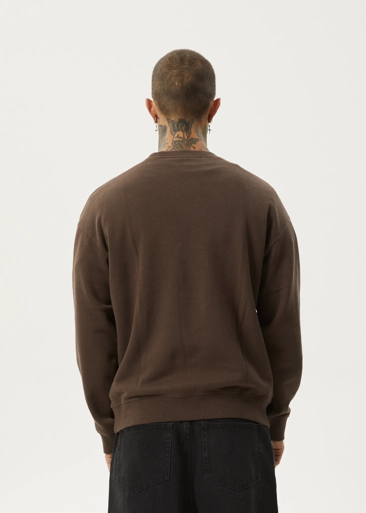 AFENDS Mens Space - Crew Neck - Coffee