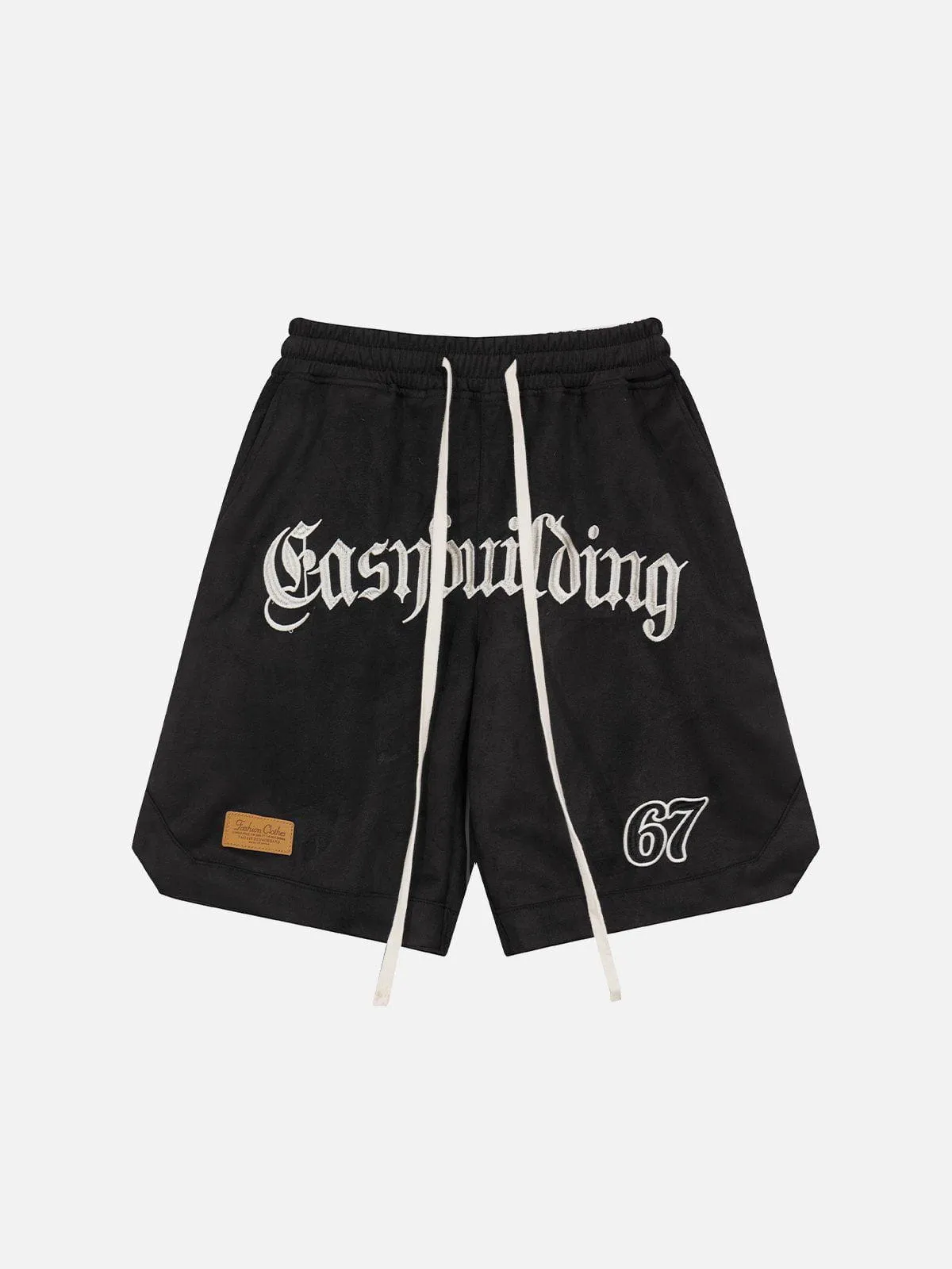 AlanBalen® - Alphabet Embroidery Suede Shorts