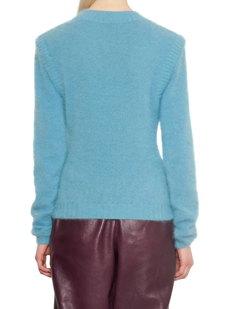 Alberta Ferretti Structured Shoulder Crewneck Jumper