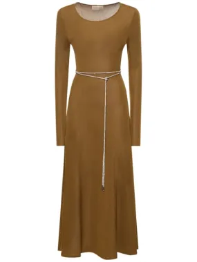 Alexandre Vauthier   Viscose knit dress w/ embellished belt 