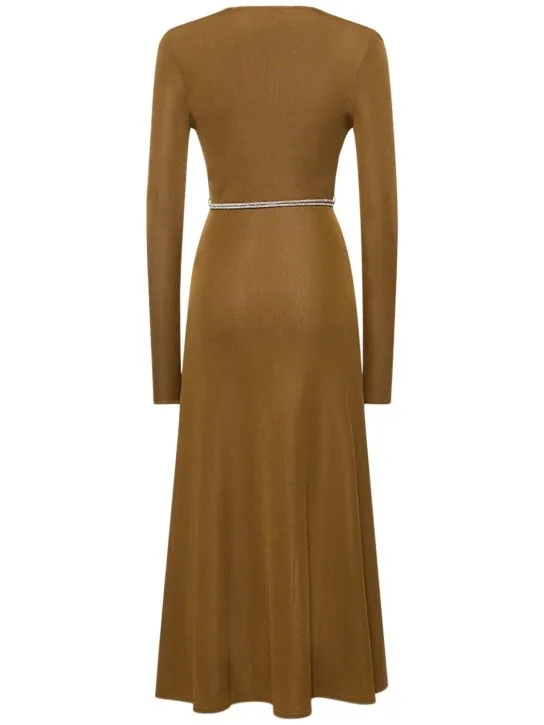 Alexandre Vauthier   Viscose knit dress w/ embellished belt 