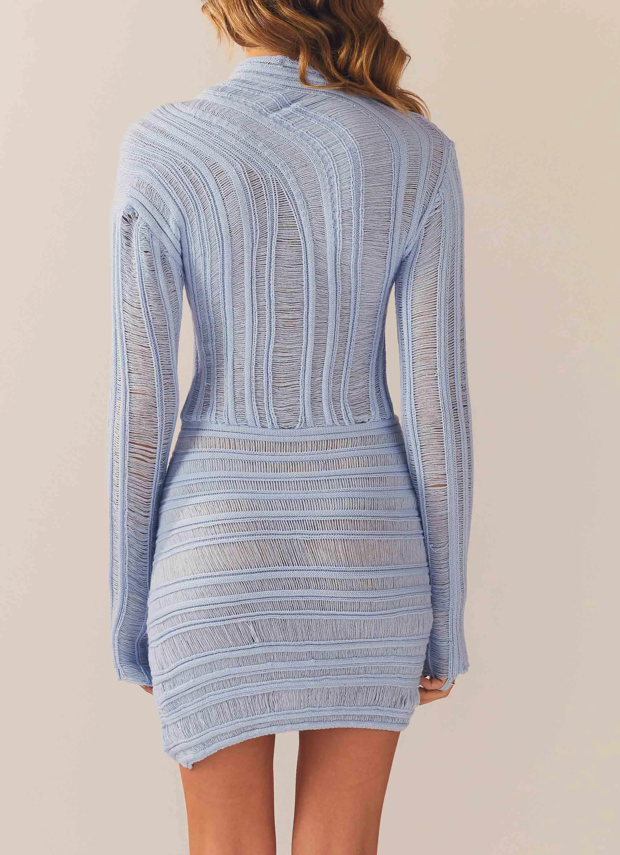 Angels Wing Mini Dress - Light Blue