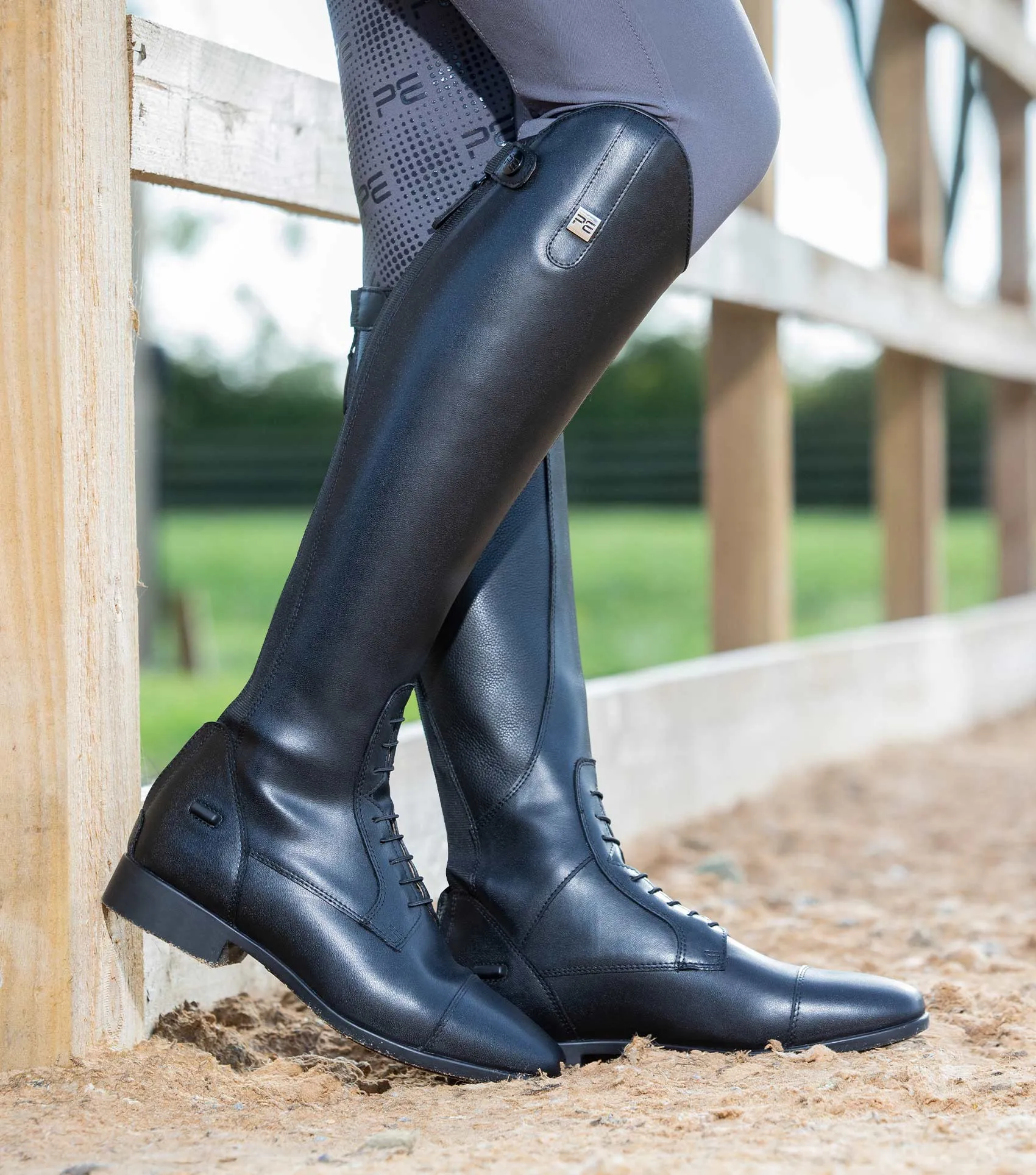 Anima Ladies Synthetic Field Tall Riding Boot Black