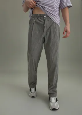 Ash Grey Drawstring Corduroy Pant