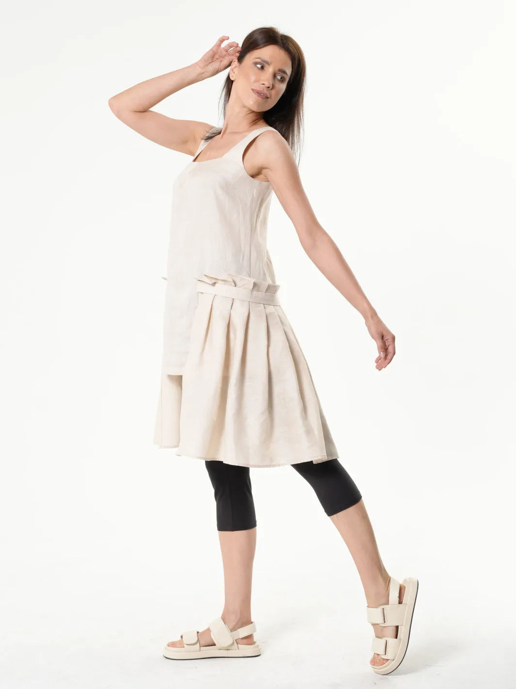 Asymmetric Linen Tunic Top