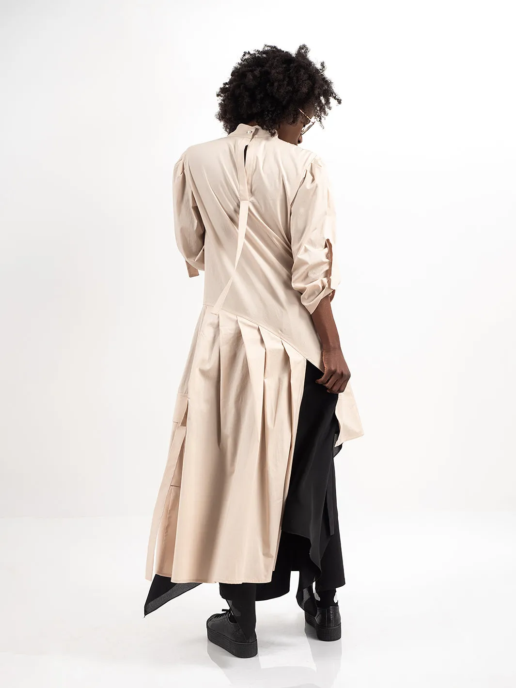 Avant Garde Tunic Shirt  With Pleats and Pockets