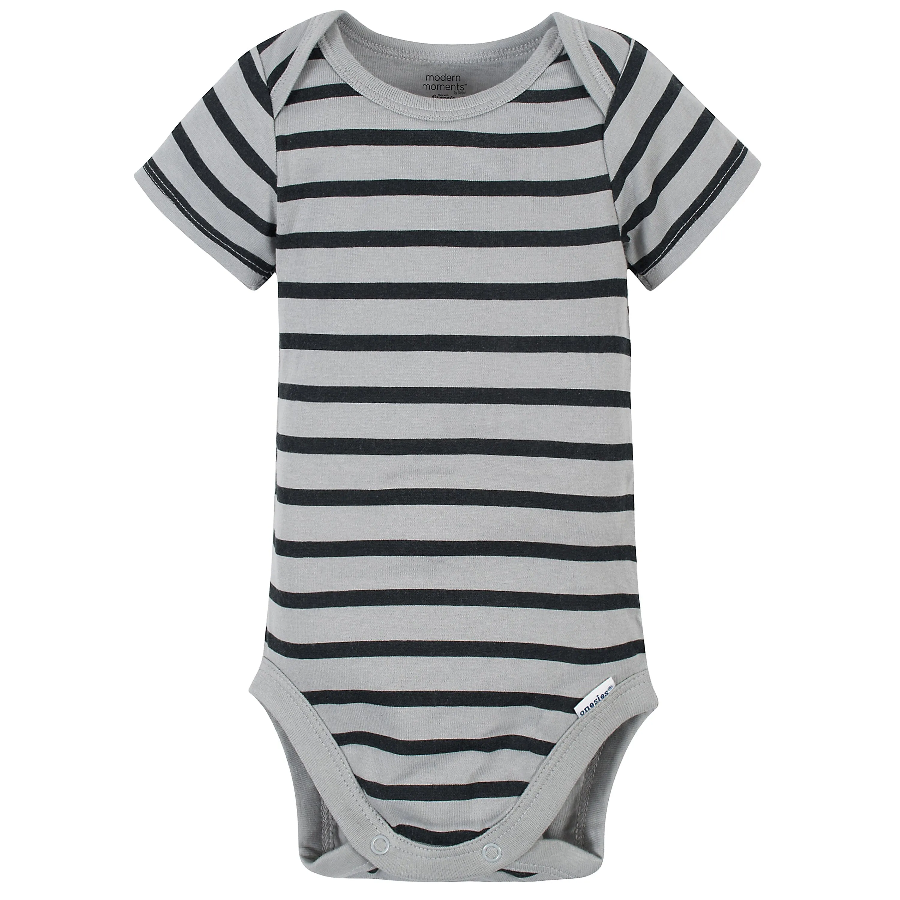 Baby Boys Stripe Organic Short Sleeve Onesies® Brand Bodysuit