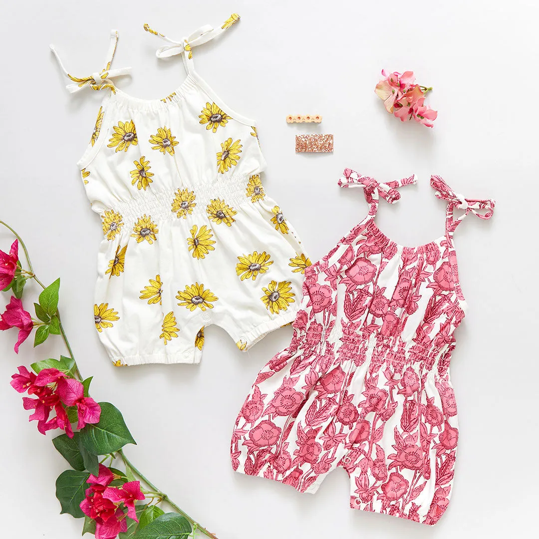 Baby Girls Organic Luna Romper - Floating Daisy