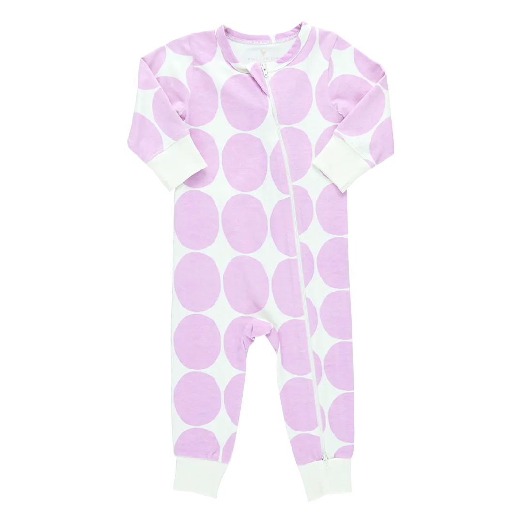 Baby Organic Romper - Lavender Dot