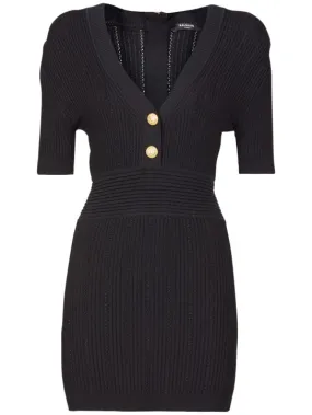 Balmain   Viscose blend knit mini dress 