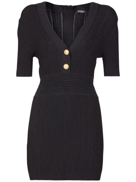 Balmain   Viscose blend knit mini dress 