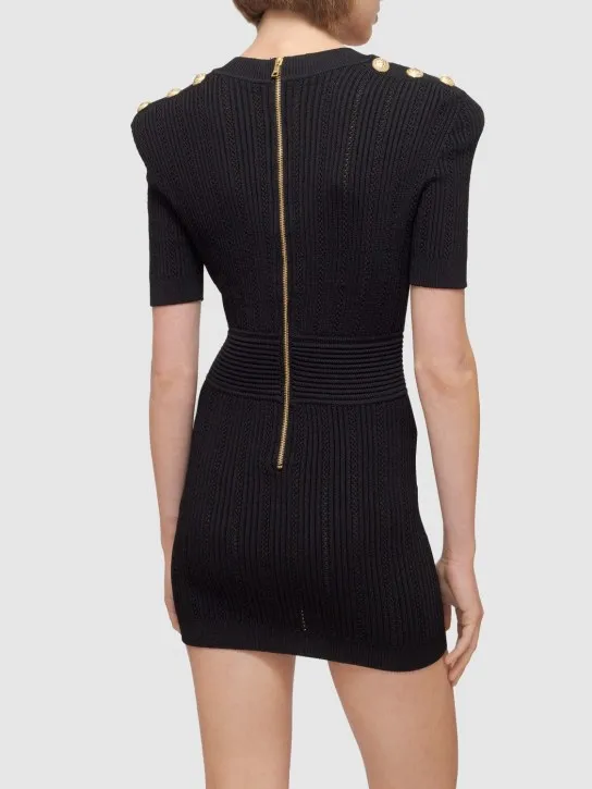 Balmain   Viscose blend knit mini dress 