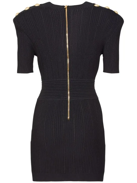 Balmain   Viscose blend knit mini dress 