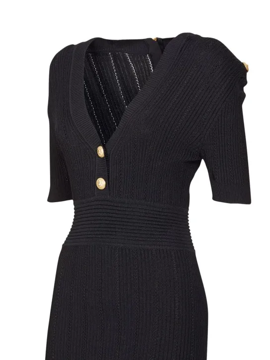 Balmain   Viscose blend knit mini dress 