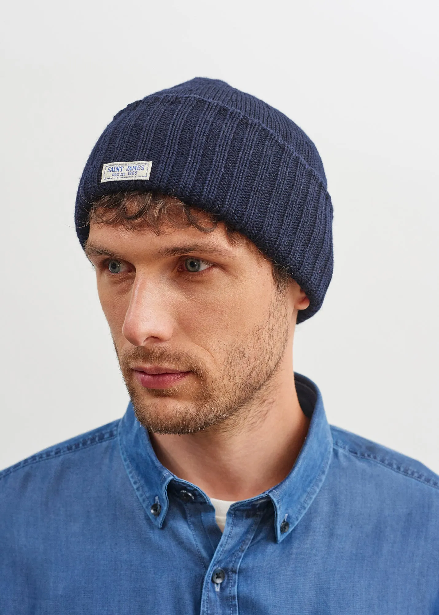 BARBARESQUE - Heavy Stitch Wool Stocking Cap (NAVY)