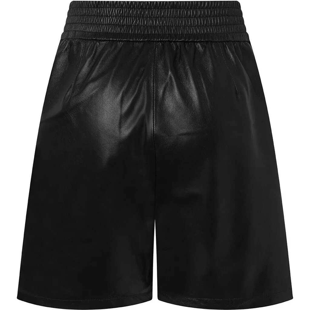 Beautiful Free leather shorts with elastic / 51152 - Black (Nero)