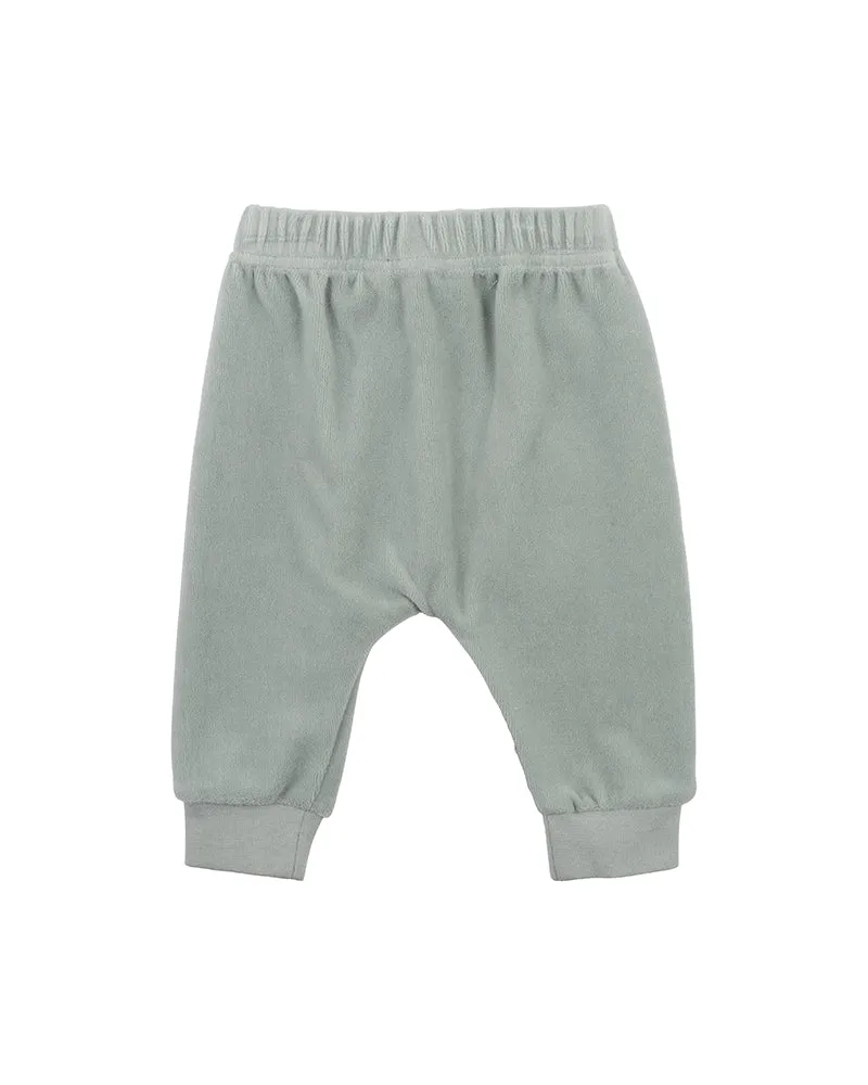 Bebe Atlas Velour Pants - Sage (Size 000-2)