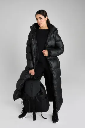 Black Heavy Quilted Long Puffer