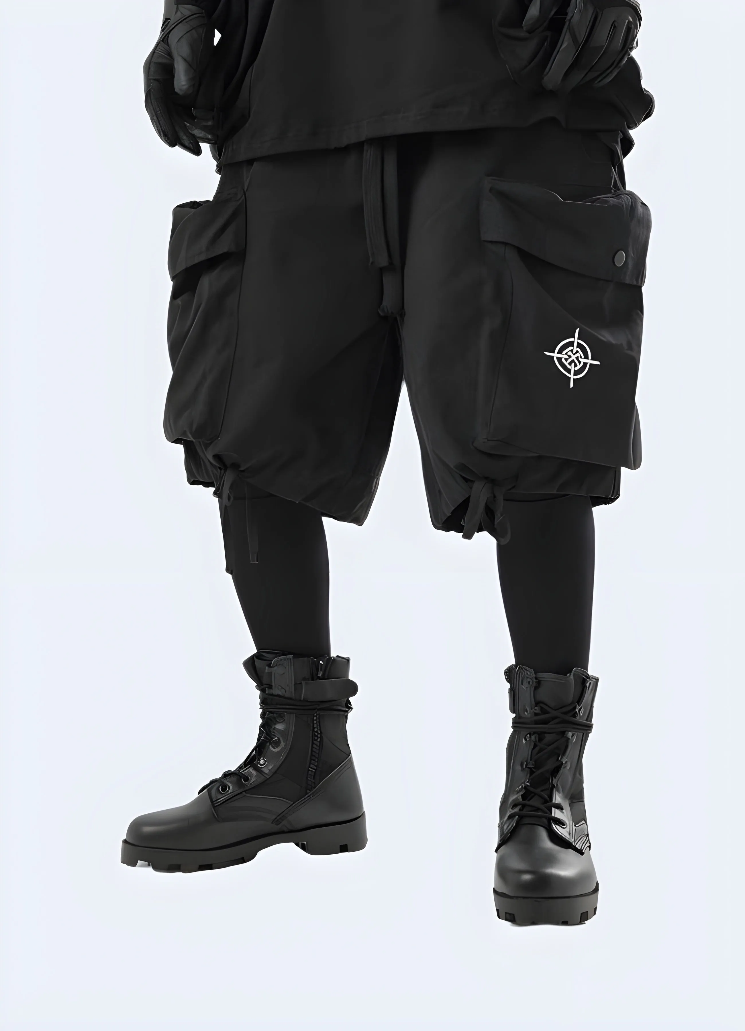 Black Tactical Cargo Shorts