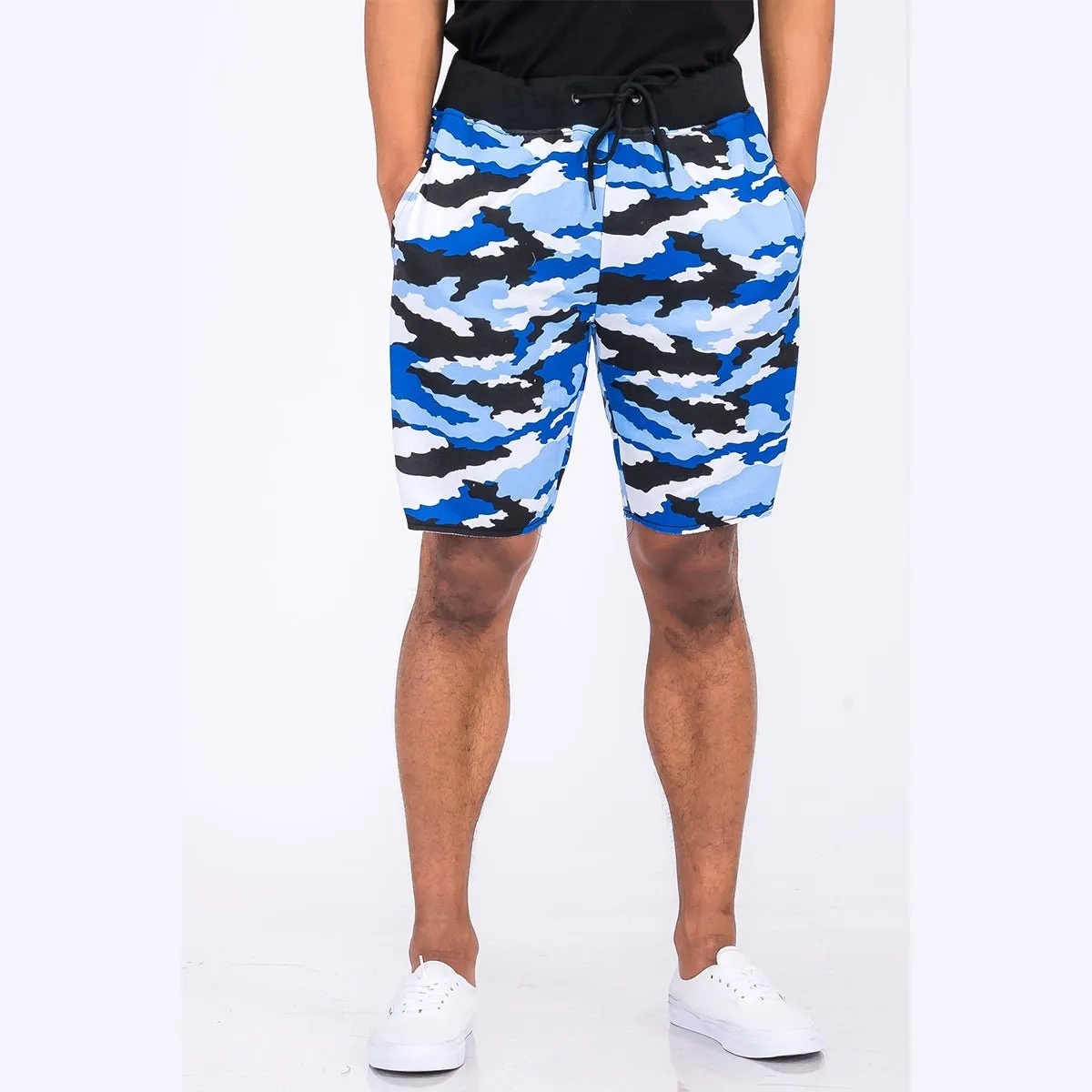 Blue Camo Raw Cut City Sweat Short