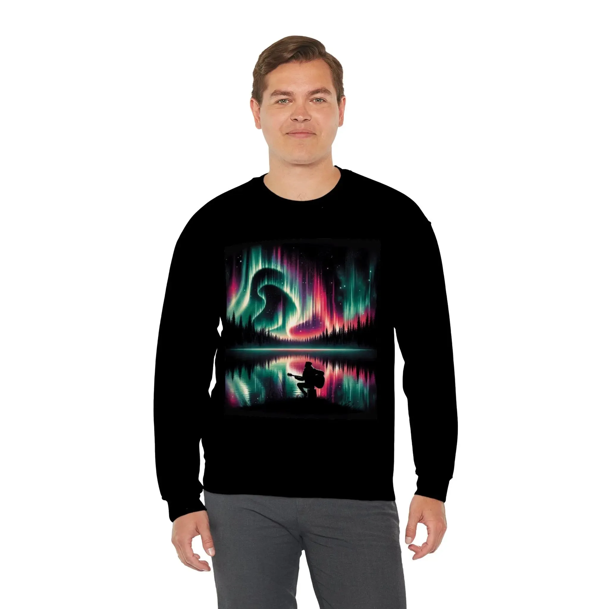 Bright Color Lake Crewneck Unisex Cotton Sweatshirt