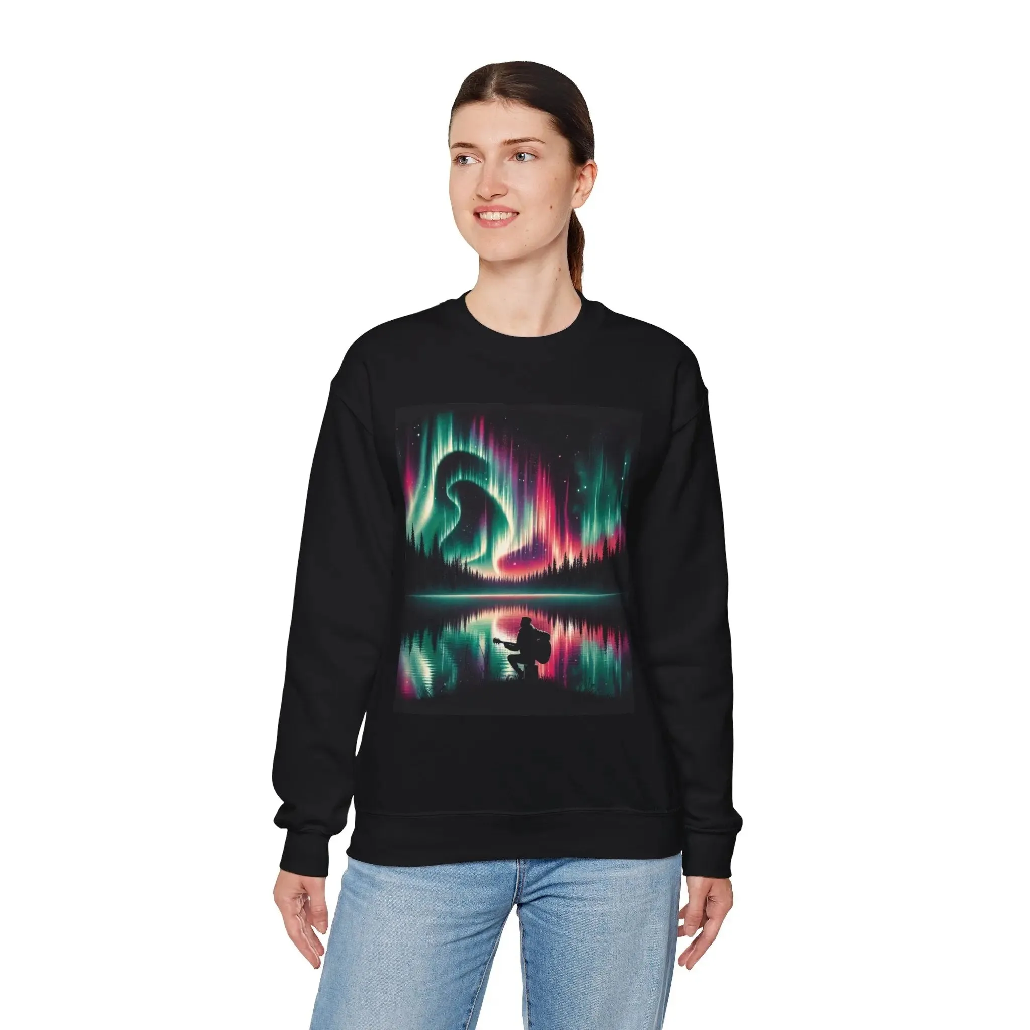 Bright Color Lake Crewneck Unisex Cotton Sweatshirt