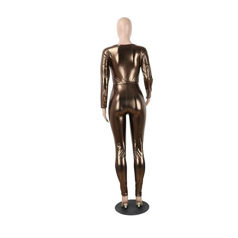 Bronze Beauty Metallic Jumpsuit