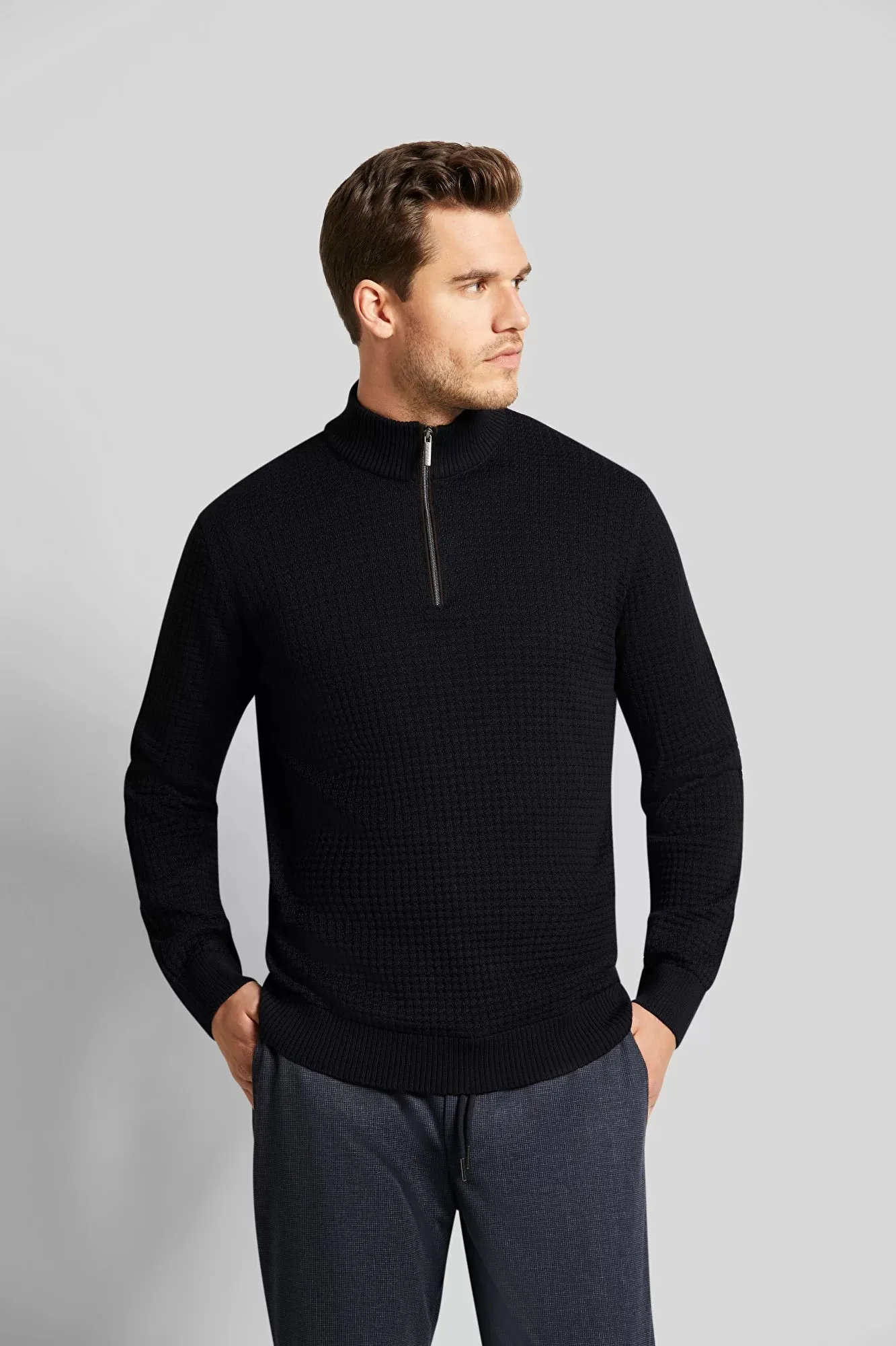 Bugatti Textured Quarter Zip Jumper