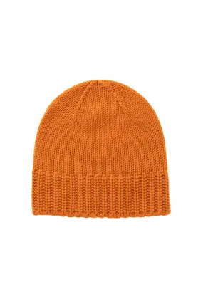 Burnt Orange Cashmere Jersey Cuff Beanie