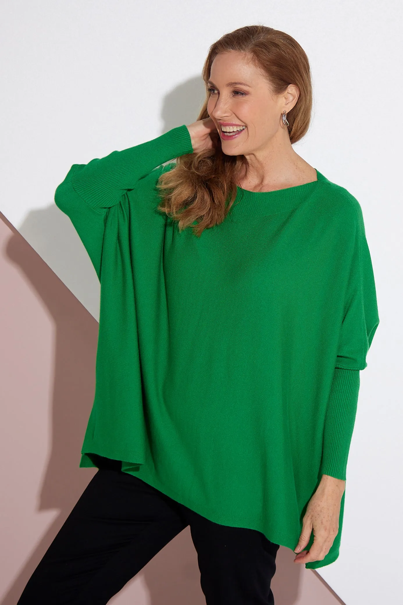 Button Back Knit Jumper - Emerald