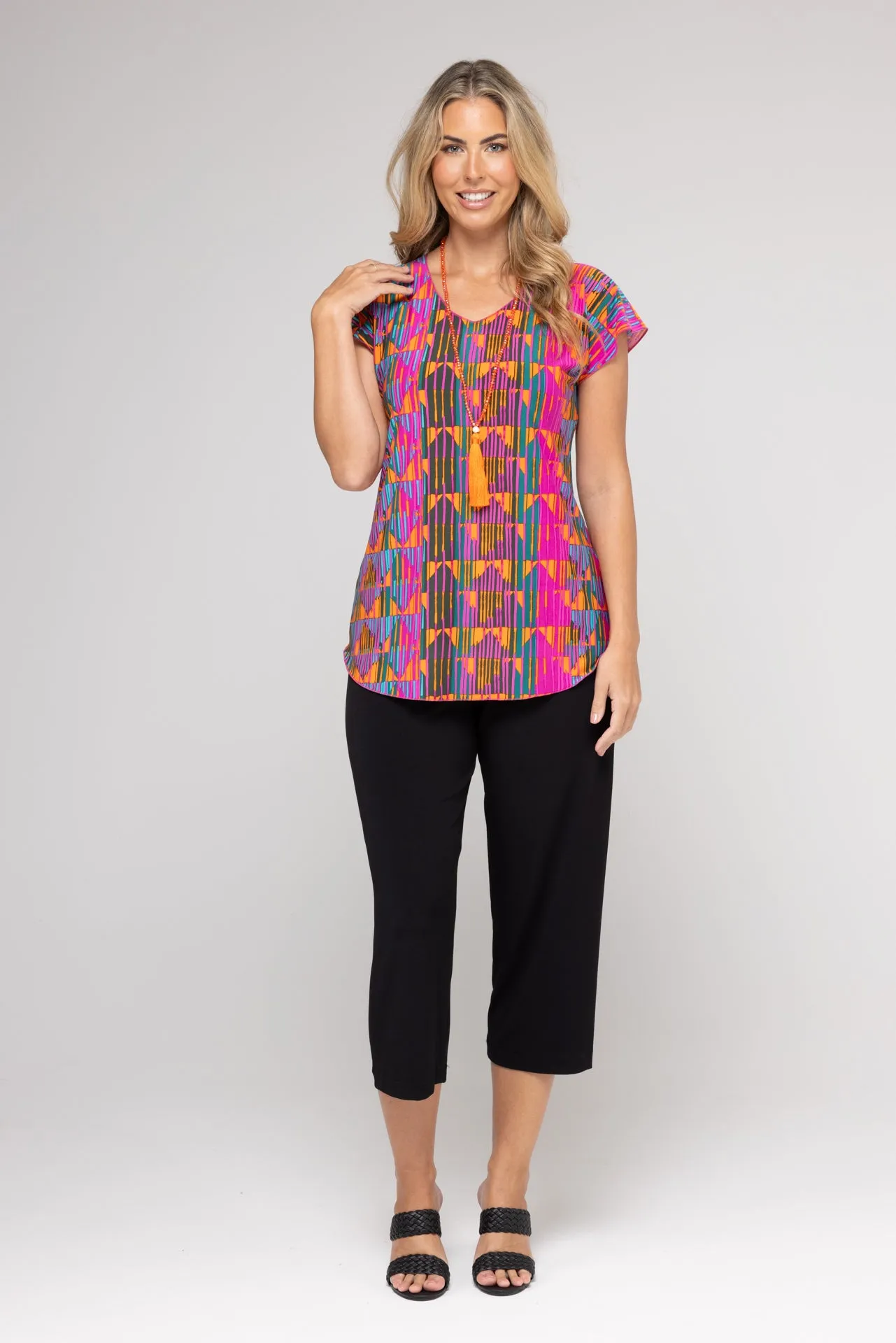 Cairo Print Short Sleeve Jersey Top