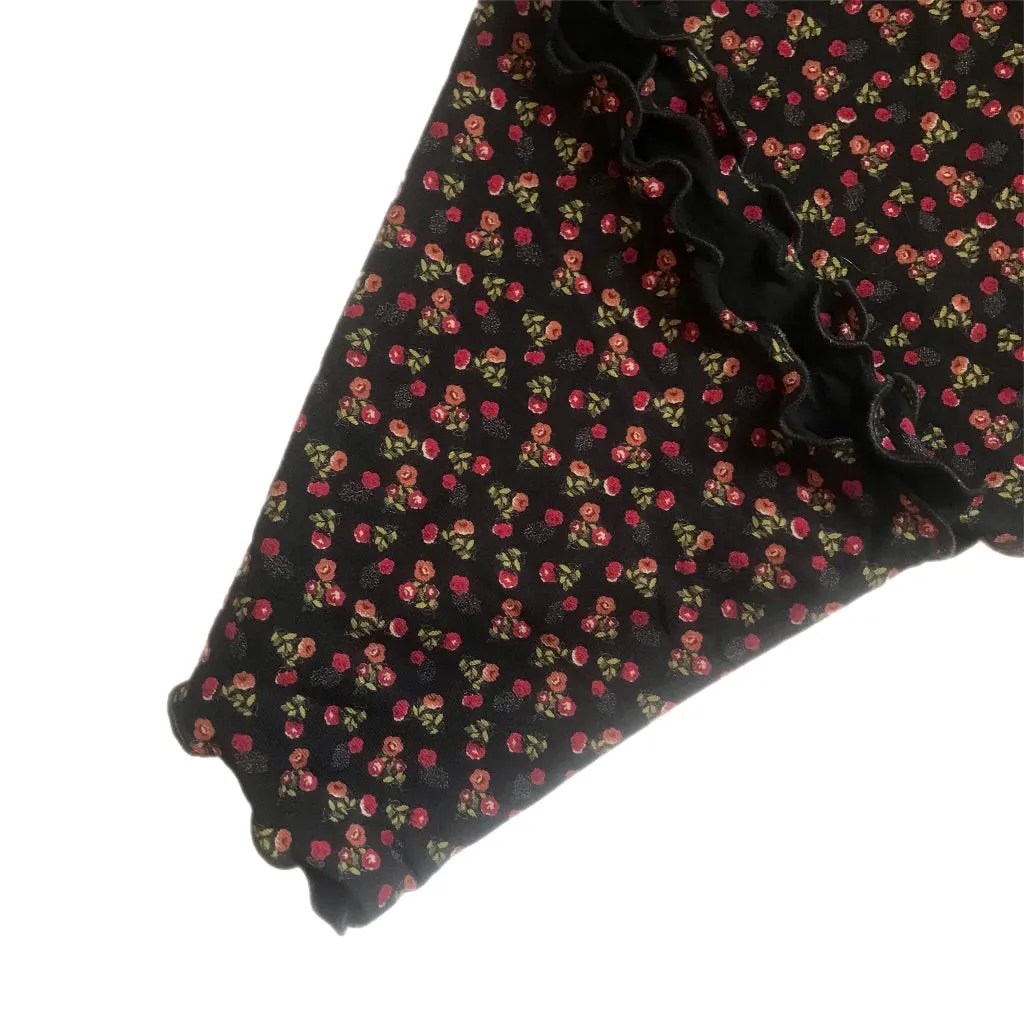 Chemo Head Wrap Black Ditsy Floral