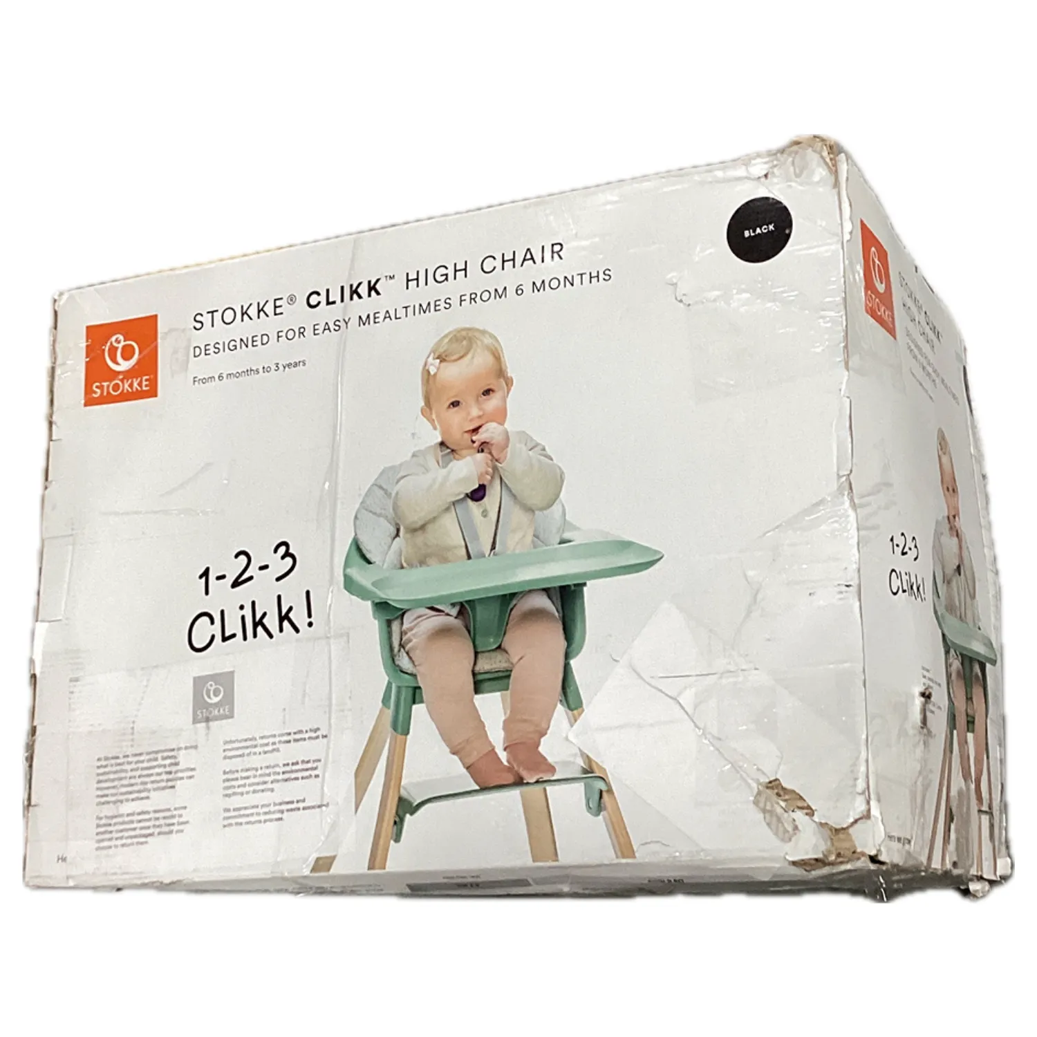 Clikk High Chair - Black Natural