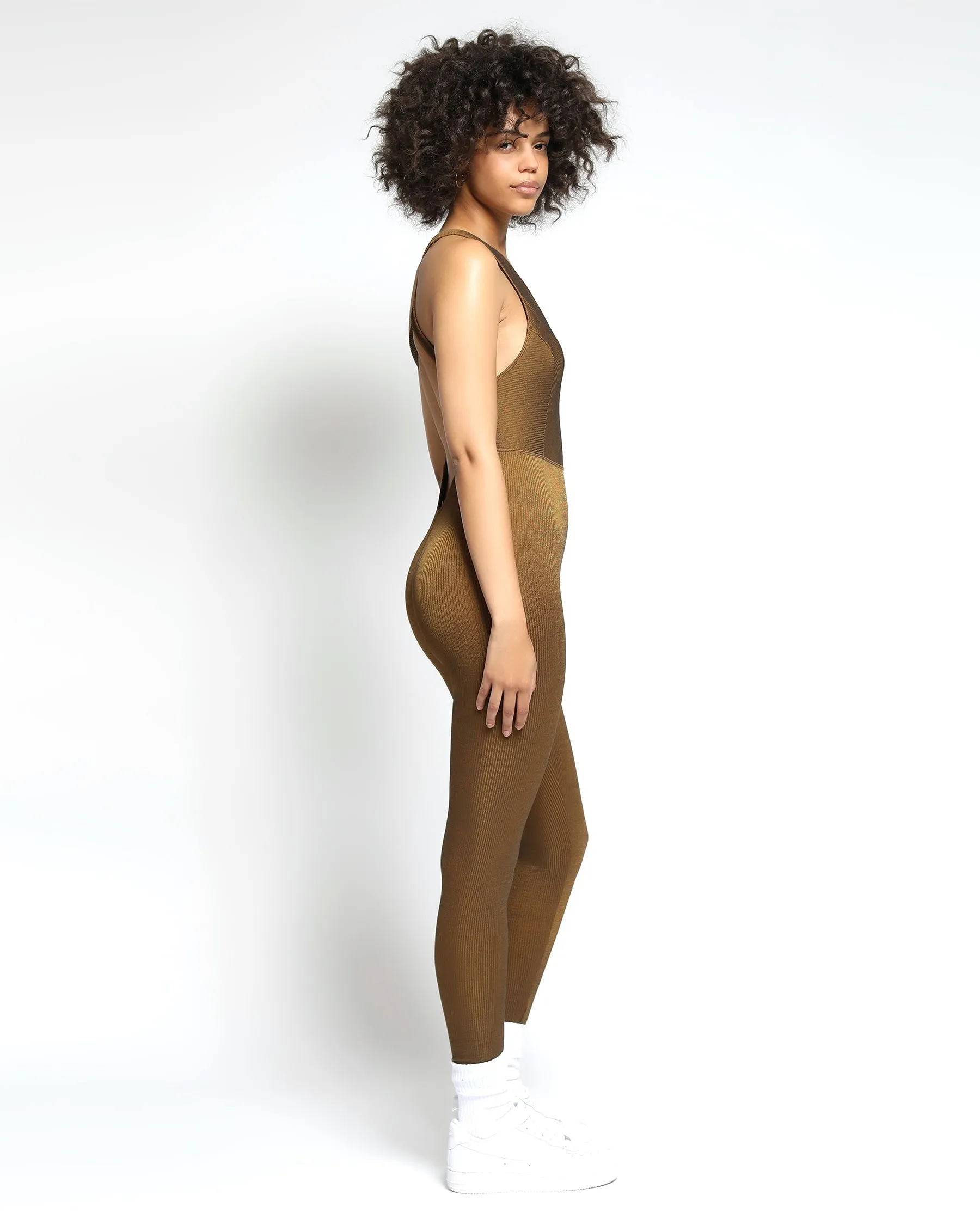 Colorsphere Rib Cross-Back V Neck Jumpsuit (FINAL SALE)