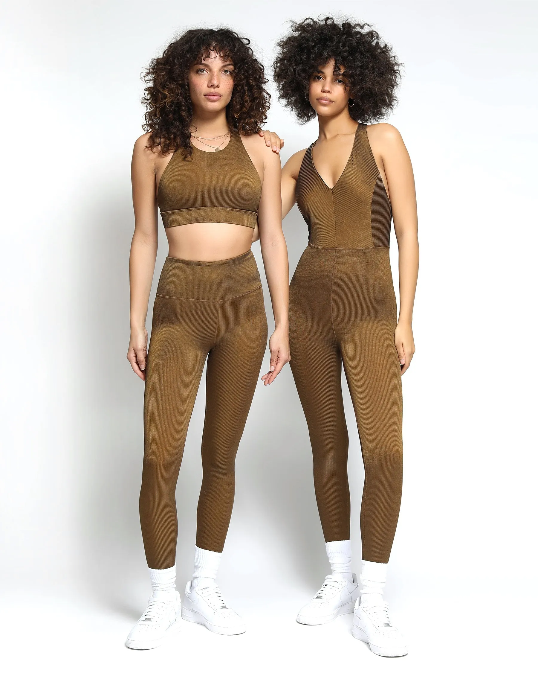 Colorsphere Rib Cross-Back V Neck Jumpsuit (FINAL SALE)