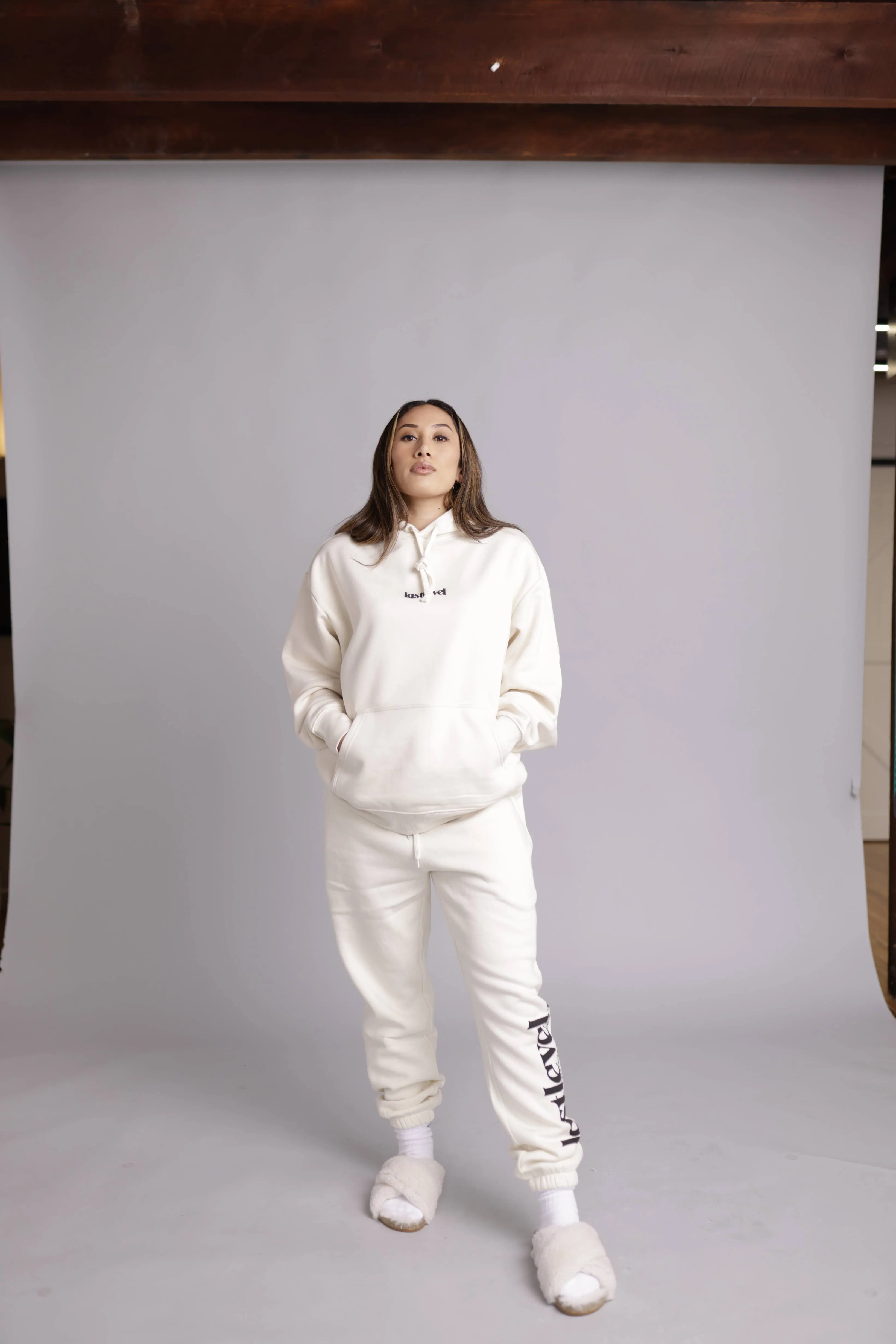 COMFY Fleece Track Pants - Off White