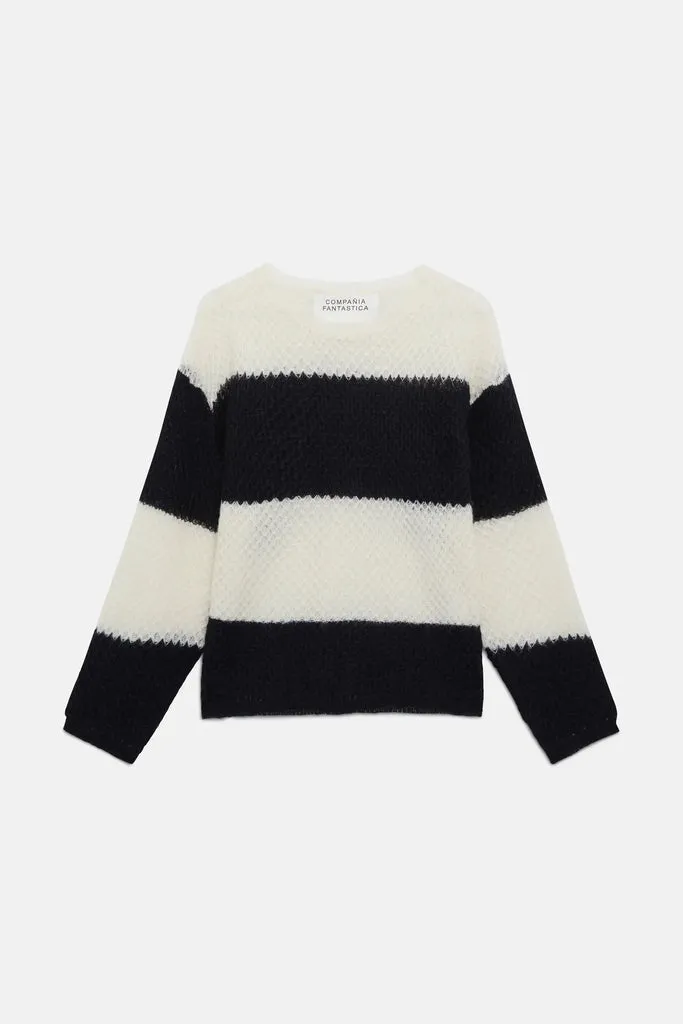 Compania Fantastica Black & White Striped Jumper