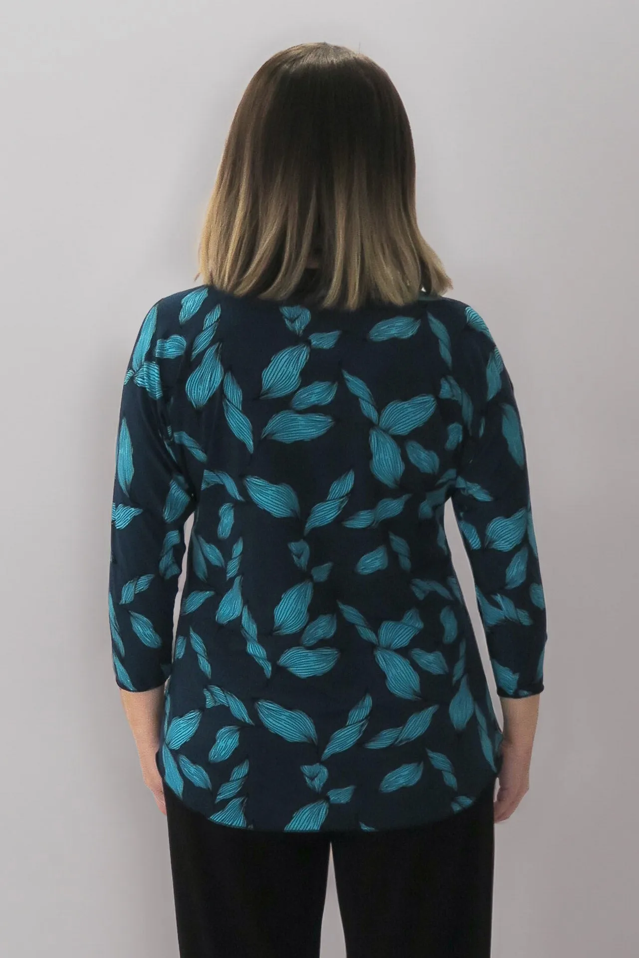 Cool Mint Print 3/4 Sleeve Jersey Top