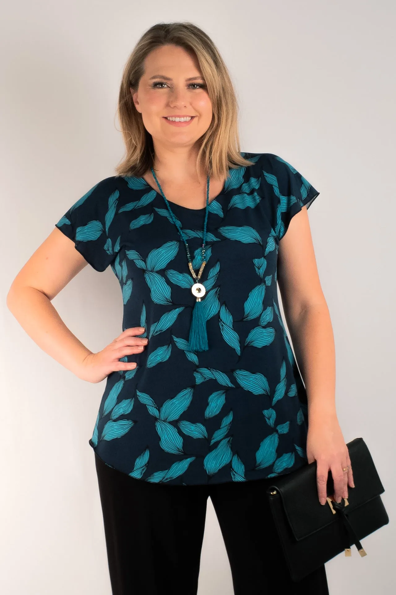 Cool Mint Print Short Sleeve Jersey Top