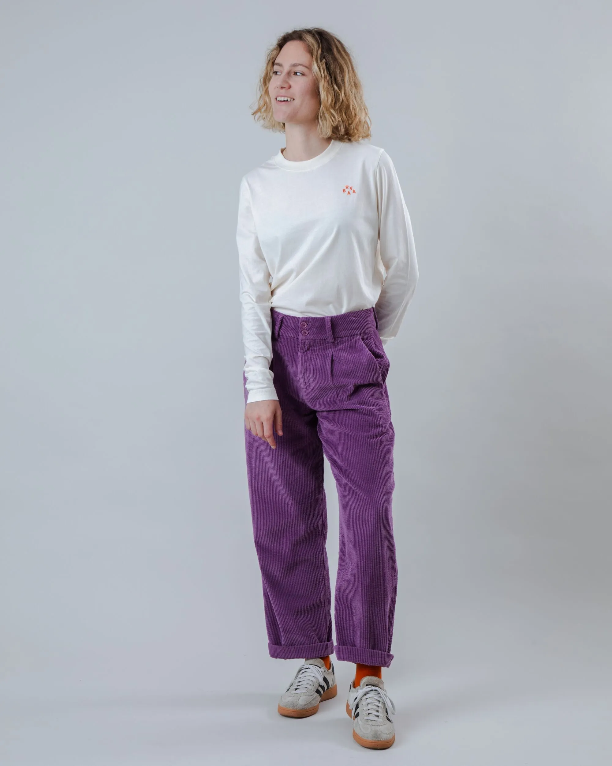 Corduroy Pleated Pants Orchid