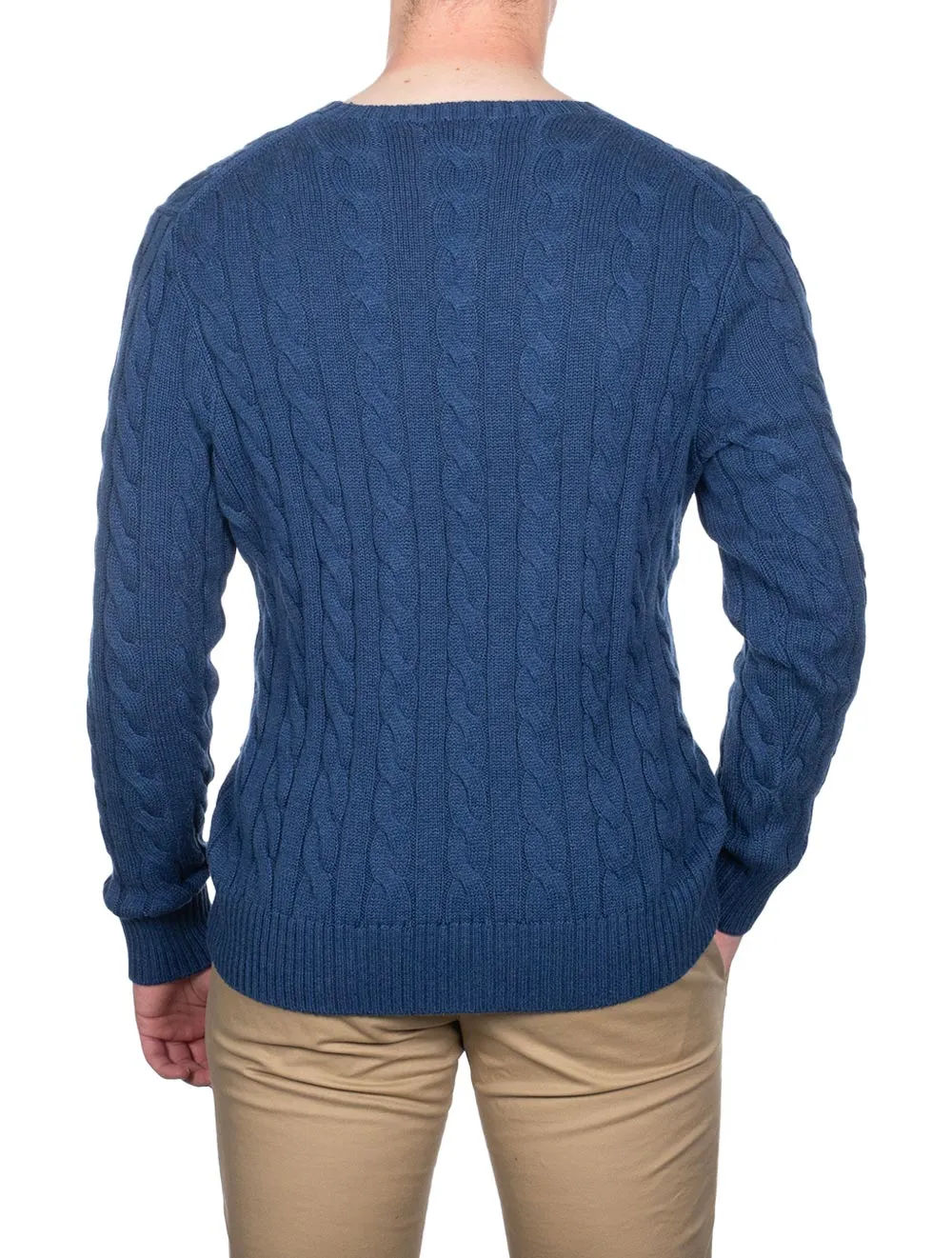 Cotton Cable Sweater Navy