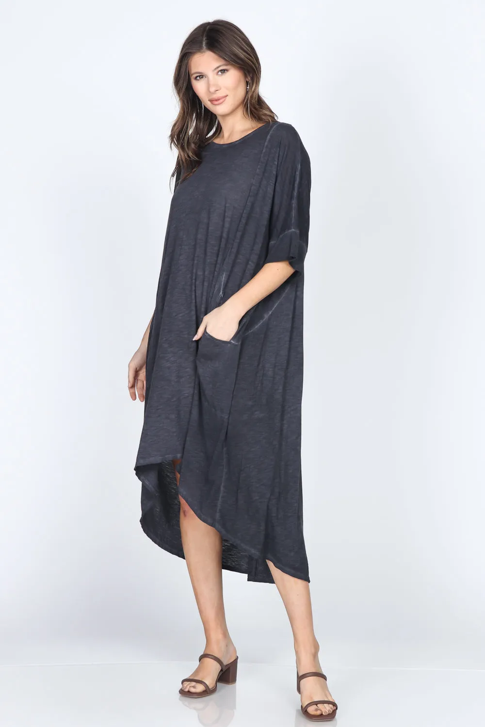 Cotton Slub Kaftan Dress