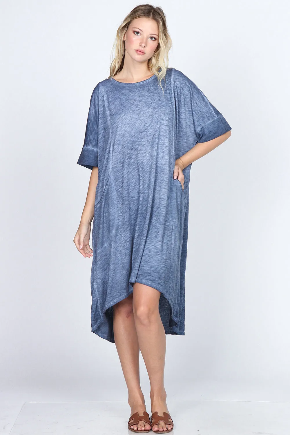 Cotton Slub Kaftan Dress