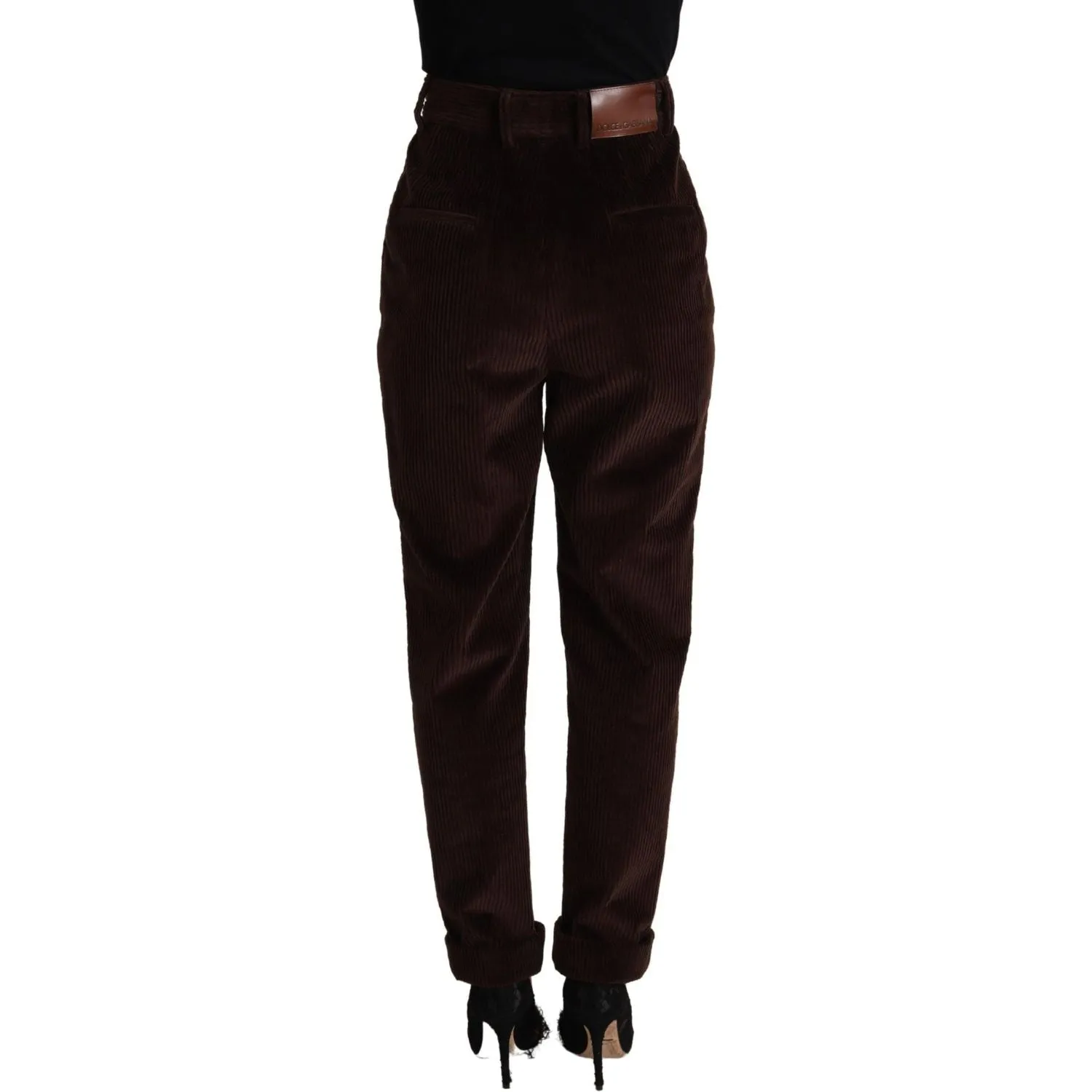 Dolce & Gabbana Elegant Bordeaux High-Waisted Corduroy Pants