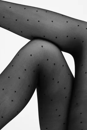 doris dot stockings tights black