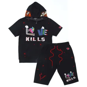 F538/F538S Love Kills Short Sleeves Set- Black